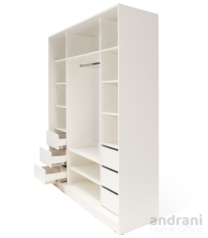 Dulap spațios cu 3 secțiuni și sertare