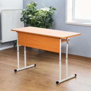 Banca scolara dubla pe carcasa rotunda