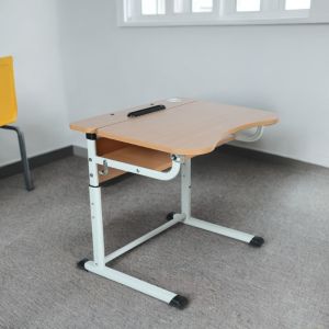 Banca școlară individuală cu design oval, reglabilă pe înălțime