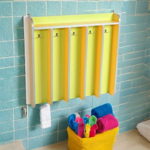 Cuier pentru prosoape cu 5 compartimente și raft superior
