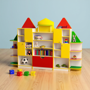 Etajeră pentru jucării „Căsuța Veselă”